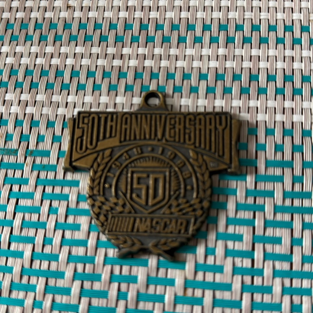 2/$5 NASCAR 50th Anniversary Brass Pendant 1948-1998